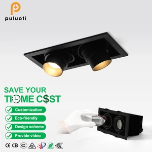 Hotel Wall Cleaning LED 2700K-5700K Ceiling Lamp 20W Recessed Spotlight with Anti-Glare Design Adjustable Angle Down Light