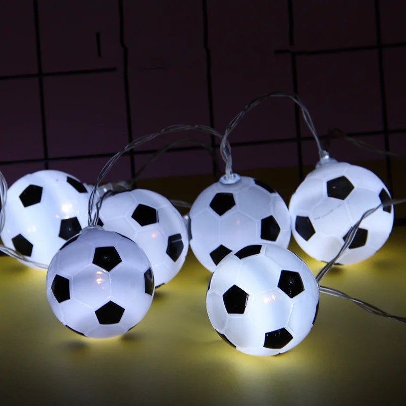 Soccer Balls String Lights 10 Led Football Garland Bedroom Home Wedding