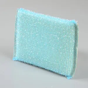 Double Sided Mesh Dish Sponge Multifunctional Silver Wire Cleaning Tool for Kitchen Sustainable Feature