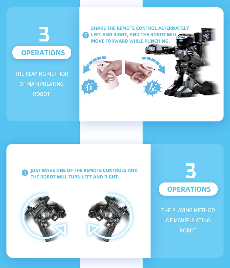 Mini Robot Boxing Toy Battle Robot Controlled Remote Control Boxing Robots With Amazing Light