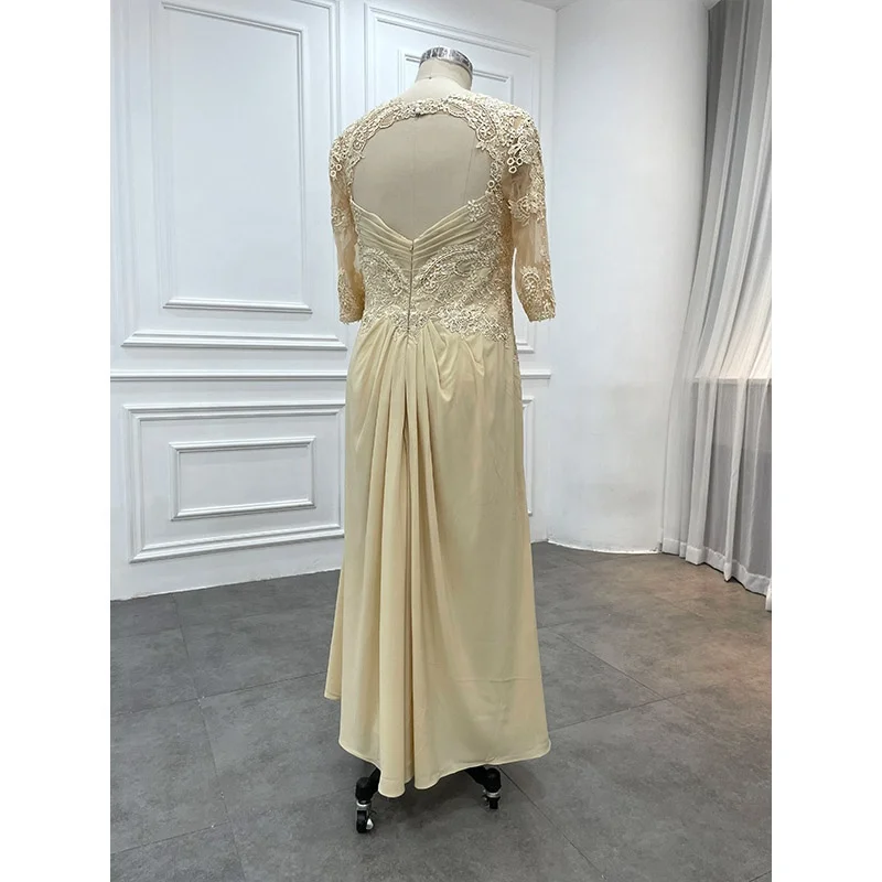 Custom Made Plus Size Formal Mother of Bride Dresses Long Sleeve Wedding  Matron Bride Maids Wedding Dresses Bridesmaid