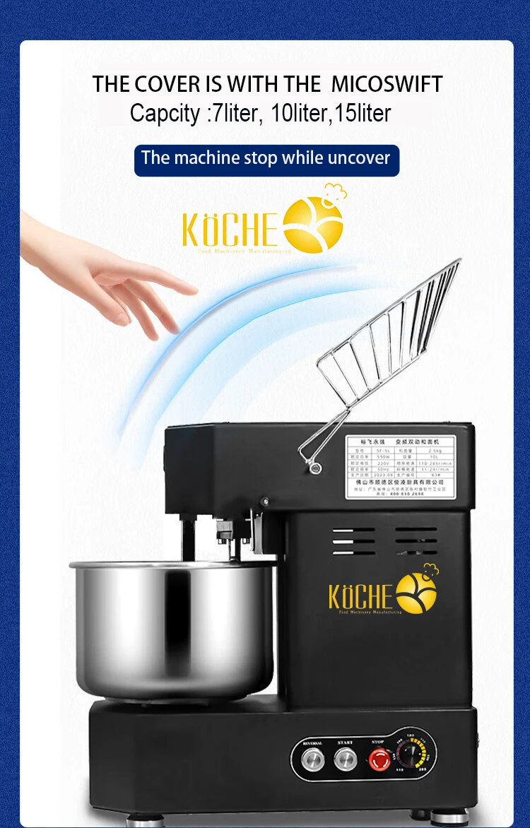 10 Liter Counter Top Spiral Dough Mixer Cake Mixer Pizza Dough For