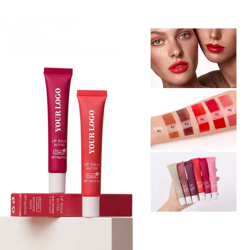 Lip Plumping Private Label Liquid Gloss Cosmetic Makeup Waterproof Lip Oil  6 Colors Lip Balm Butter
