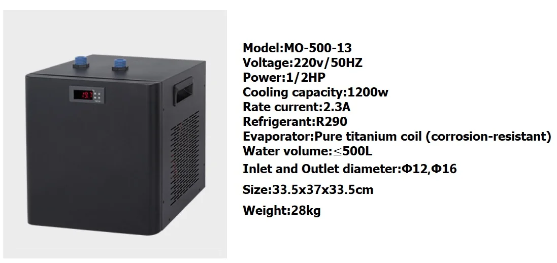 Mini Water Chiller, 1HP, 2600W, 220V, Titanium - detail 20