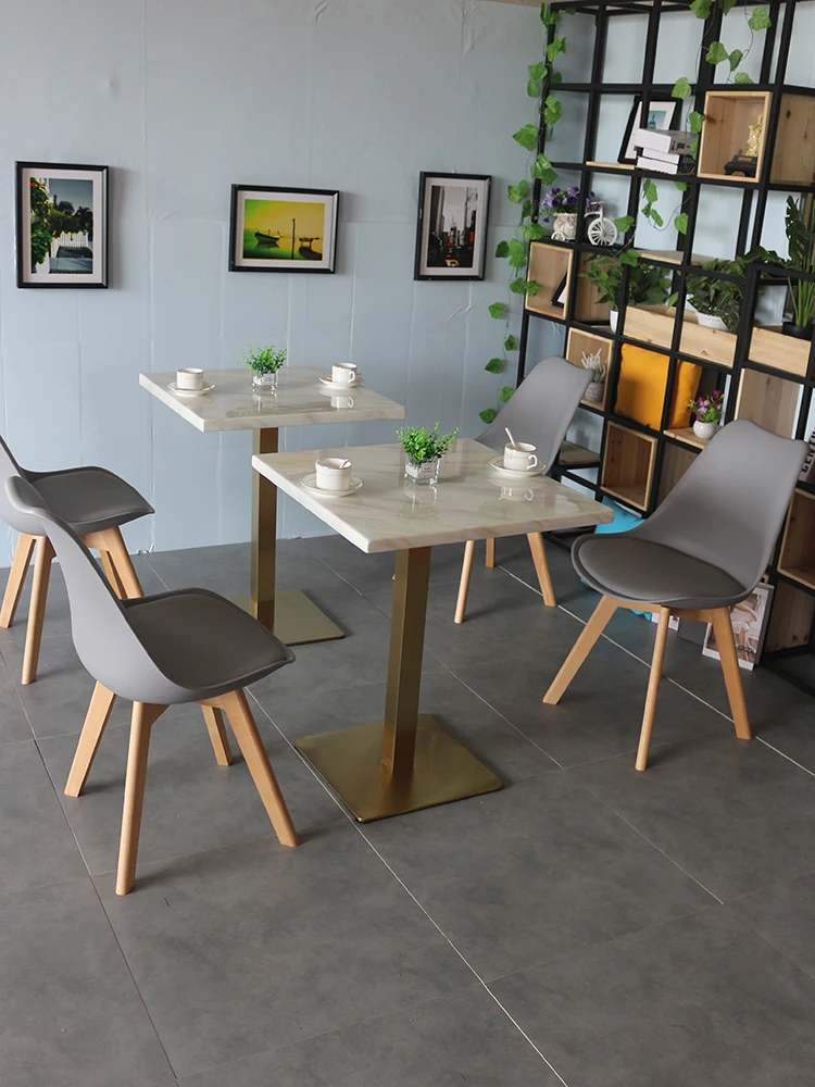 Luxury commercial cafe furniture artificial sintered stone restaurant marble dining table