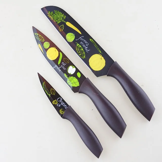 Source 3PCS set coltelli da chef with Non stick coating 7 Santoku knife  Coltelli knife hot sell in Italy county on m.