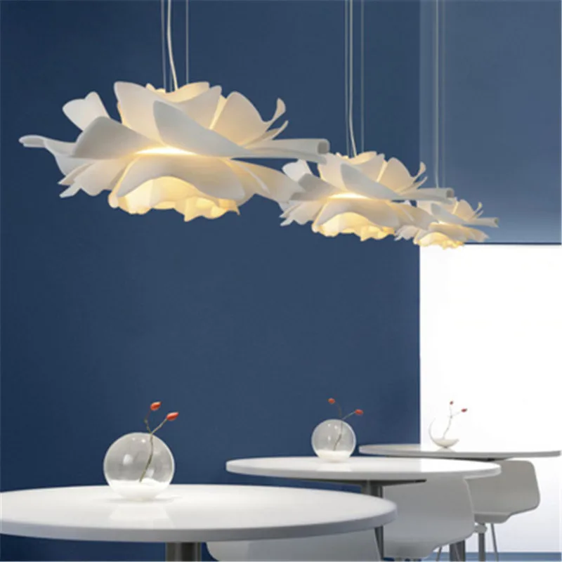 Designer Creative Flower Shape Pendant Light Acrylic Iron Chandelier Modern Elegant Hanging Lamps Gallery Home Decoration