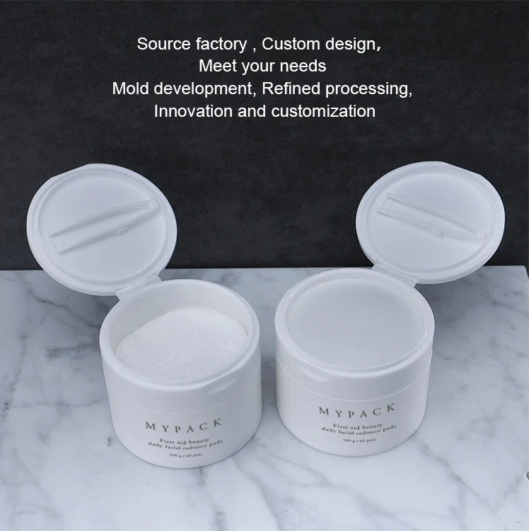 Mypack Custom 100 120 200g Plastic 60 70pads 6cm Diam Facial Makeup