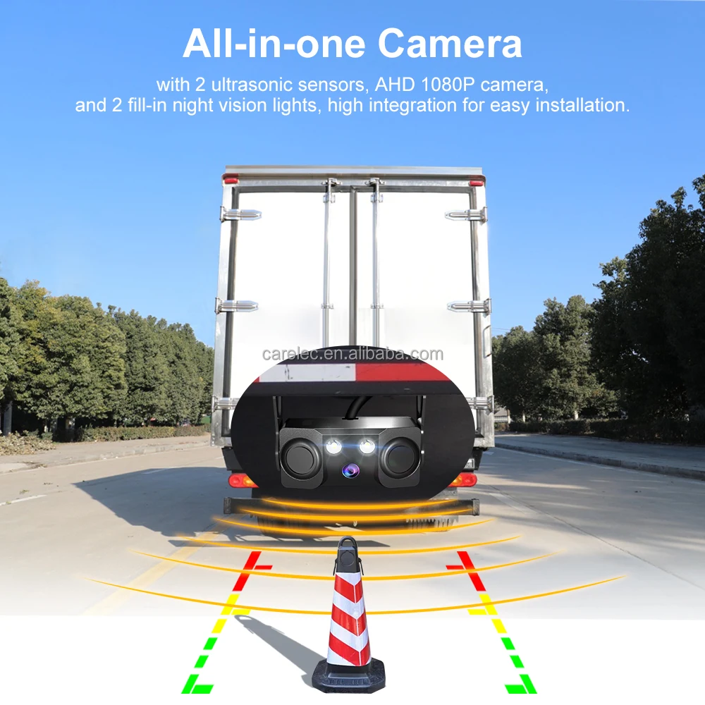 Wireless Touchable Screen 128GB Large Audio 1080P 2 Split Image 11 Inch Monitor Backup Camera Built-in DVR Video For RV Truck Trailer Skid Steer Rear Front Reversing DW102