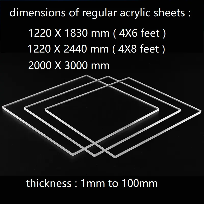 1 2 3 4 5 6 8毫米48 X 96英寸4英尺x 6英尺4x8英尺透明挤出聚甲基丙烯酸甲酯板库存10 20 50毫米铸造丙烯酸塑料板