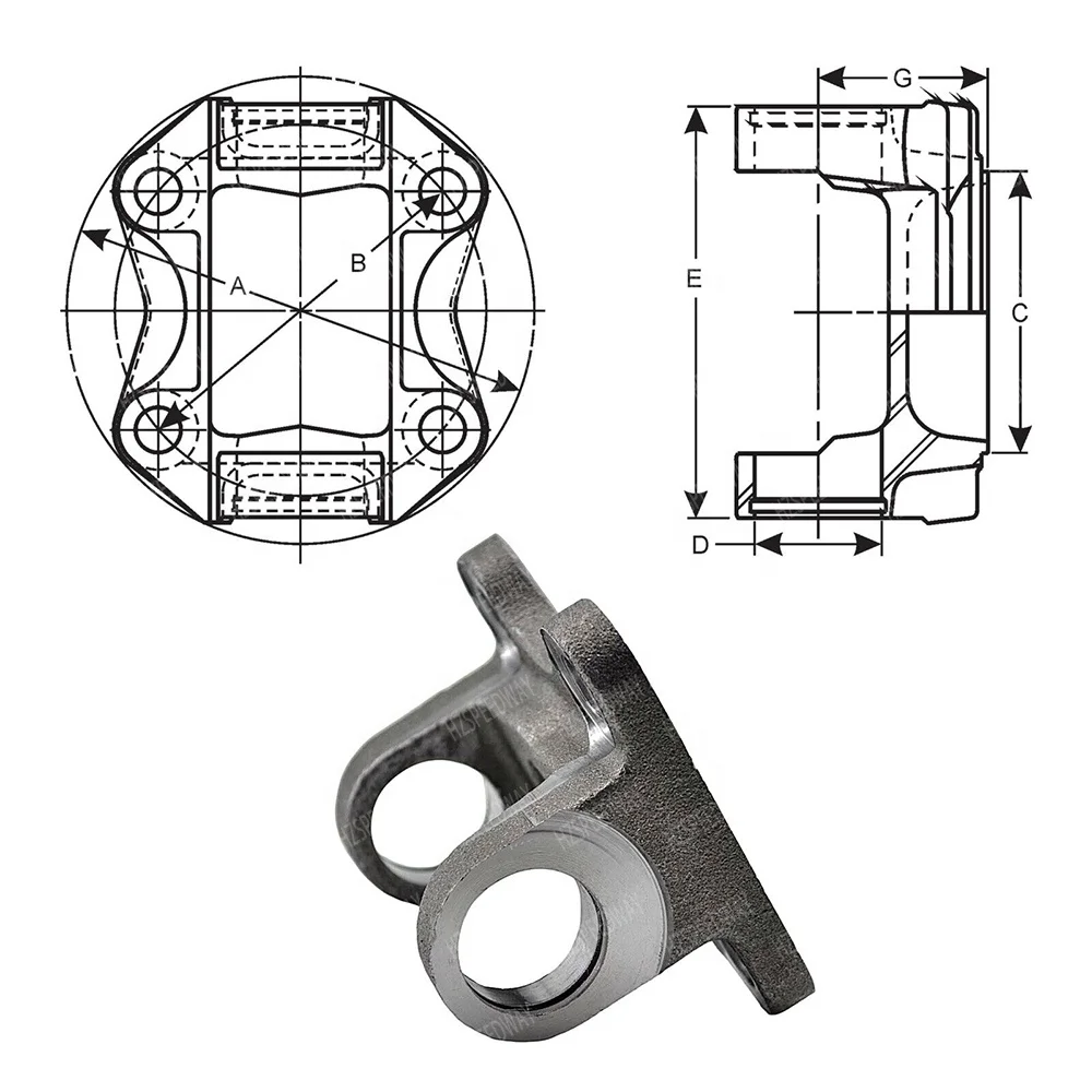 Double Cardan Yoke Neapco N2-83-288X Double Cardan - Replacement Driveshaft  Component Cv Flange Yoke