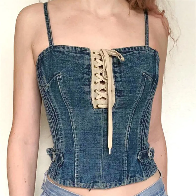 Ladies Fashionable Denim Wear Draw Cord Design Sexy Cover Tops Custom  Women's - Buy Crop Top Custom Women,Denim Crop Top,Sexy Crop Tops Product  on 