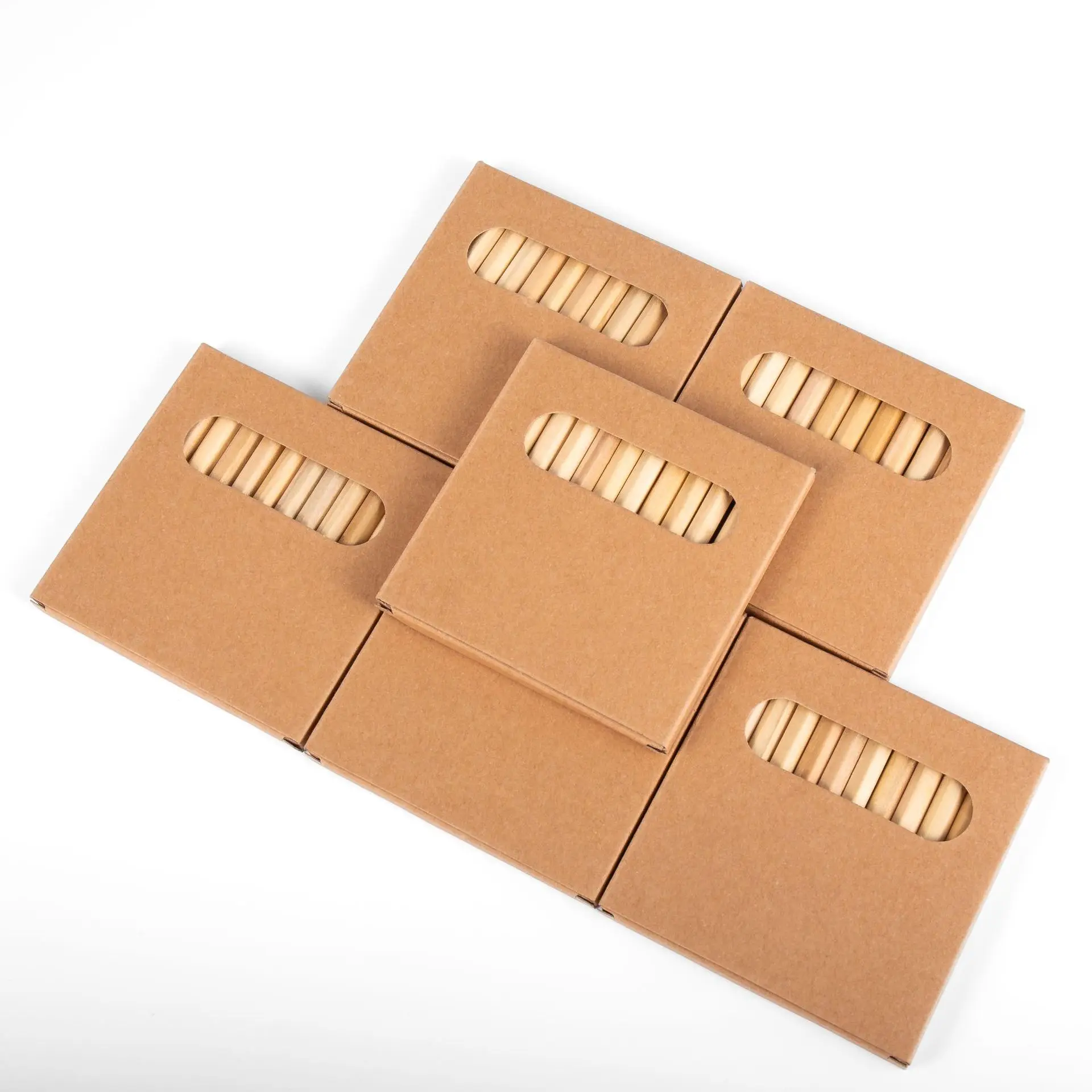 Umweltfreundliches Mini Buntstift Set Im Kraftpapier Karton_voghion.com
