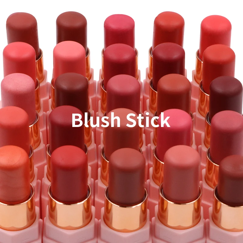 Waterproof Buildable Blusher High Color Rendering Lightweight Coverage Cream Blush Stick Makeup supplier
