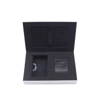 Luxury custom personalized LCD video display music jewelry ring gift box with ribbon