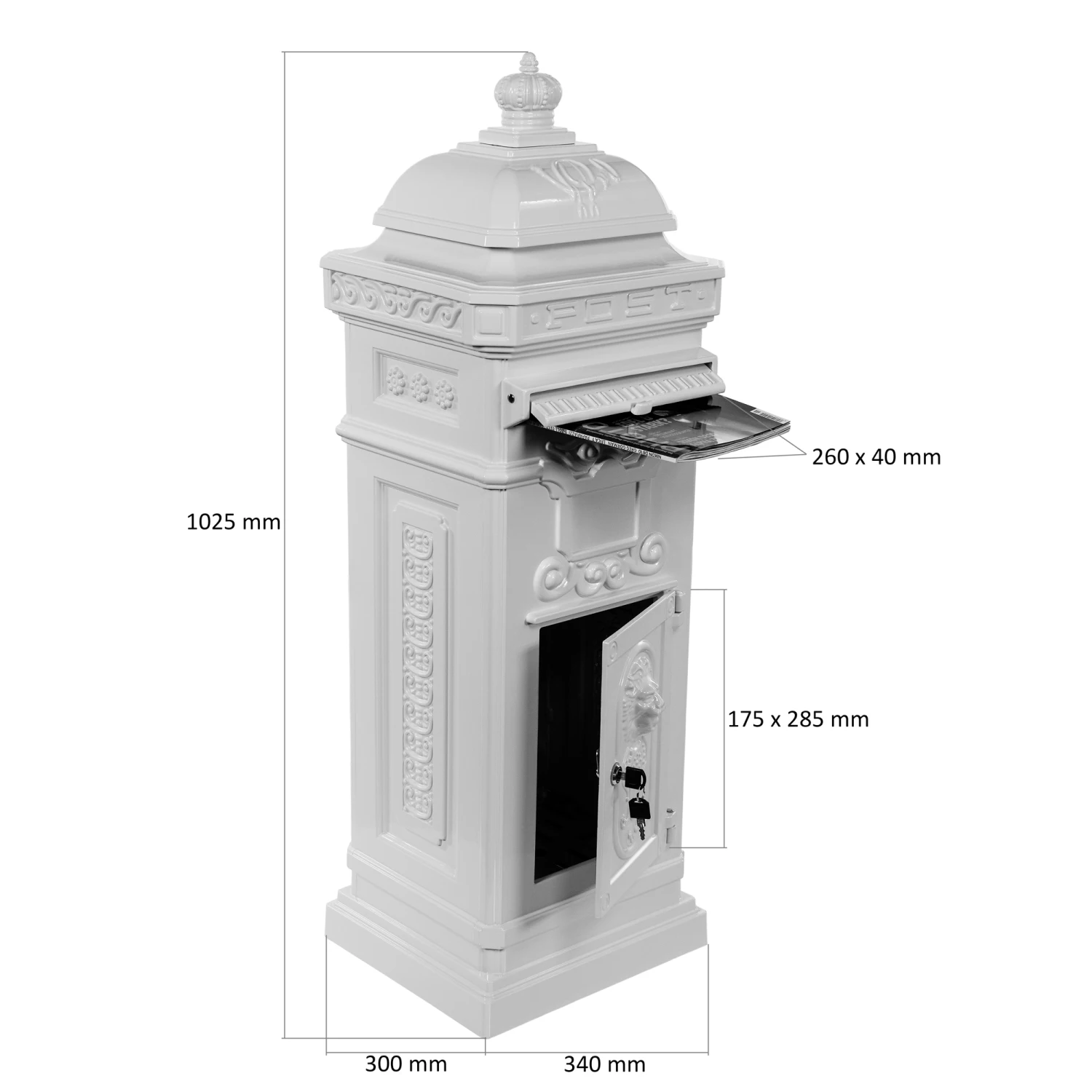 Smart No Rust Standing Cast Metal Mailbox Lock Letter Box Post Box Outdoor Aluminum Letterbox Standing Post Mailbox