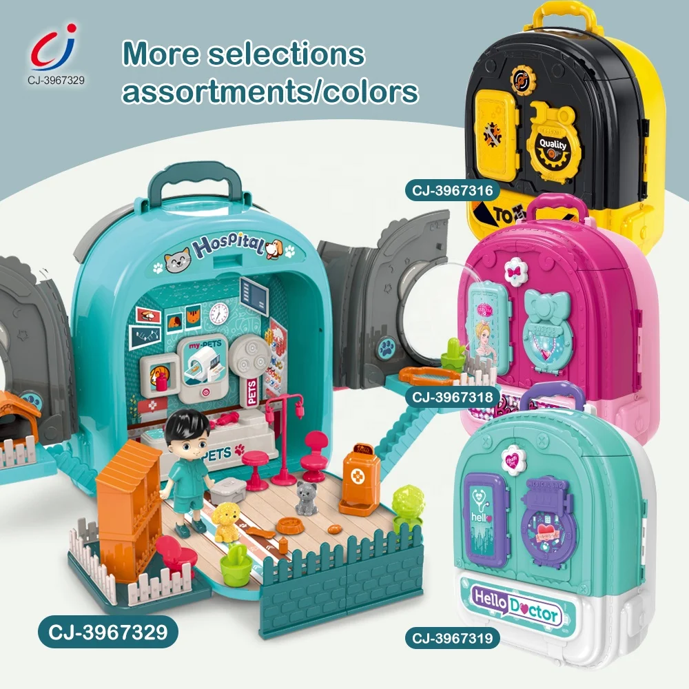 Chengji Interactive 3 In1 Backpack Newest Pet Pretend Set Educational Pet Care Cage Play Set Pretend Play Preschool Toy