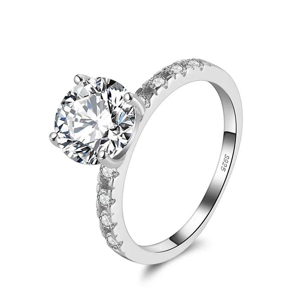 Rinntin LZR20 Classic 925 Sterling Silver Platinum Plated Rings