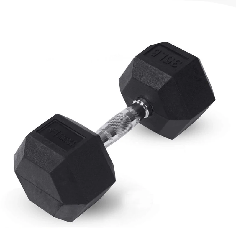 LADYGLOW Weights Fixed Rubber Coated Cheap 50Kg Hex Hexagonal Dumbbell 5Kg Kg Lbs Set 50Kg Chromed Gym Rubber Hex Dumbbells