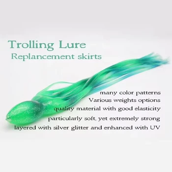 Cheery PVC Saltwater Fishing Trolling Skirts Lure 2.5in to 16in Octopus Squid Marlin Teaser Tuna Printed Different Sizes Lure – Trolling Lure – view 3
