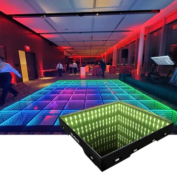 3d Led Dance Floor Infinity Mirror Video Light Programmable Abyss Dance Floor for Wedding Stage  LED Dance Floor with Control