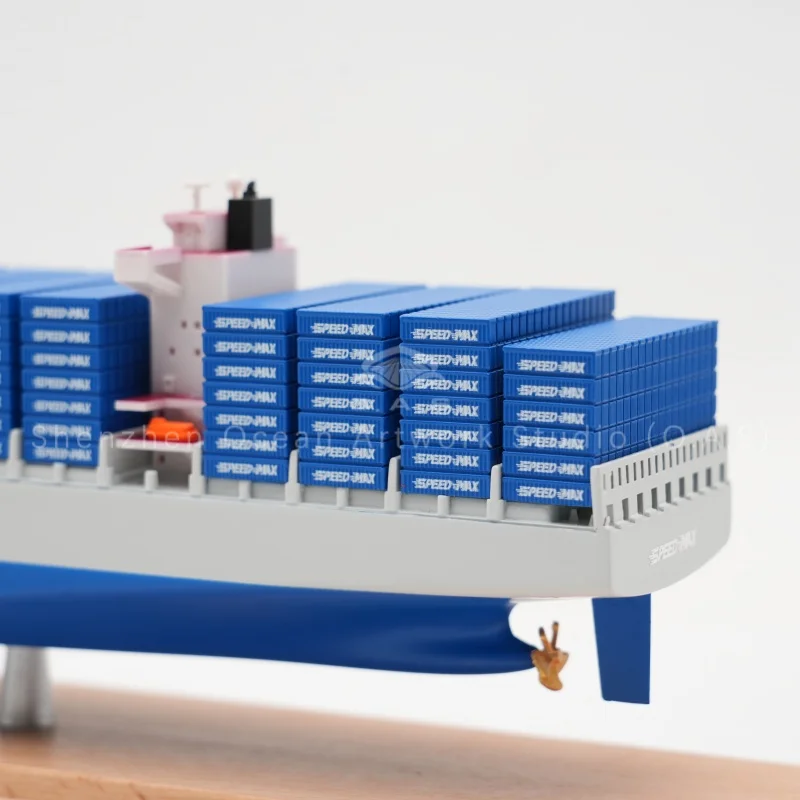 This delicate cargo ship & container carrier model is custom made with premium ABS material. Fine craftsmanship restores vessel details. It works as nice ornament for exhibition and office, ideal business gift for shipping firms, custom logo and color available for bulk orders.Amber@vesselmodel.com Tel：+86 18038048785