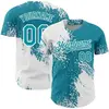 White and Teal Green