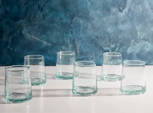 Set of 6 Handmade Moroccan Cone Glassware