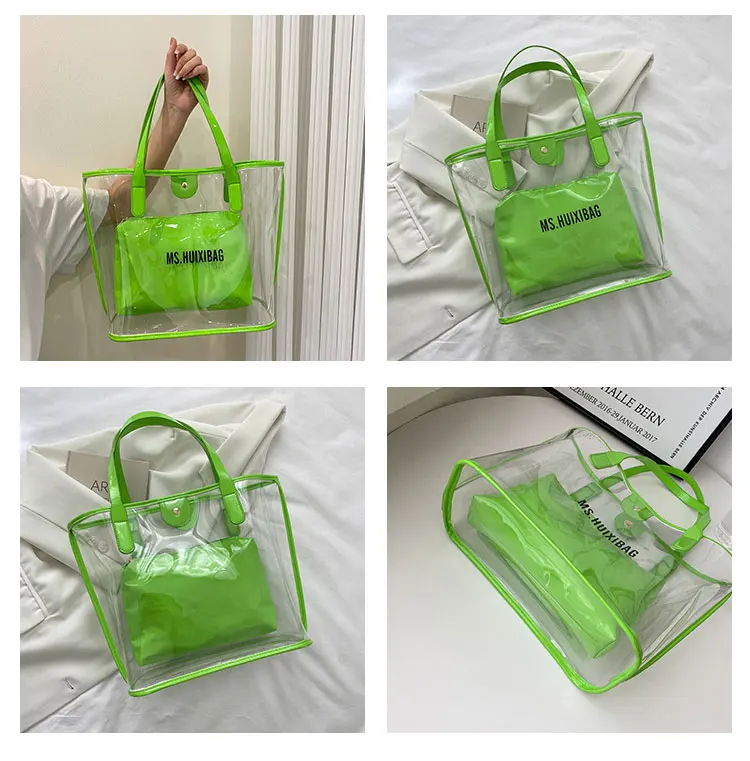 Reasuble Eco Large Waterproof Vinyl Jelly Clear Shopping Handbag Custom ...