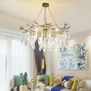 JACKSUN Luxury Chandelier Light Fixtures Modern Gold Branch Chandeliers for Dining Room Living Room Study Room