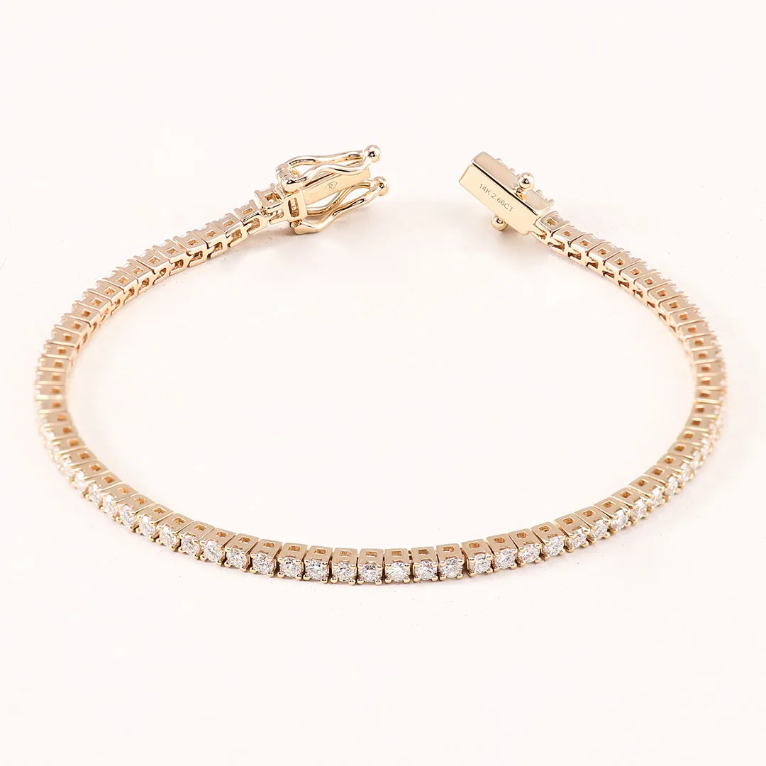 Iced Out Lab Diamond Tennis Bracelet 2mm 3mm 6-9 Inch Tennis Chain