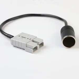 30CM 6.5OD 16AWG Copper 50A Solar Plug to Cigarette Lighter Plug Socket Cable for Car RV Marines