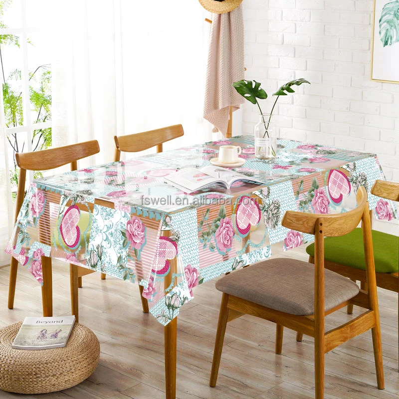 Rond tafelkleed voor buiten en binnen, waterdicht PVC tafelkleed