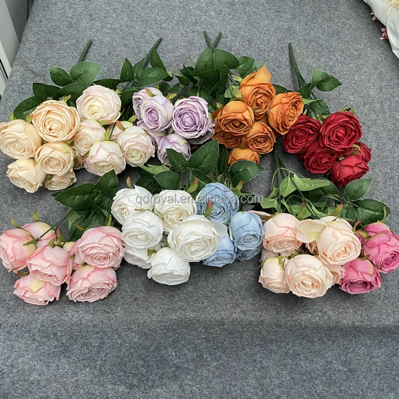 Wholesale 7 Heads Artificial Rose Flower Bouquet For Weddings & Decor ...