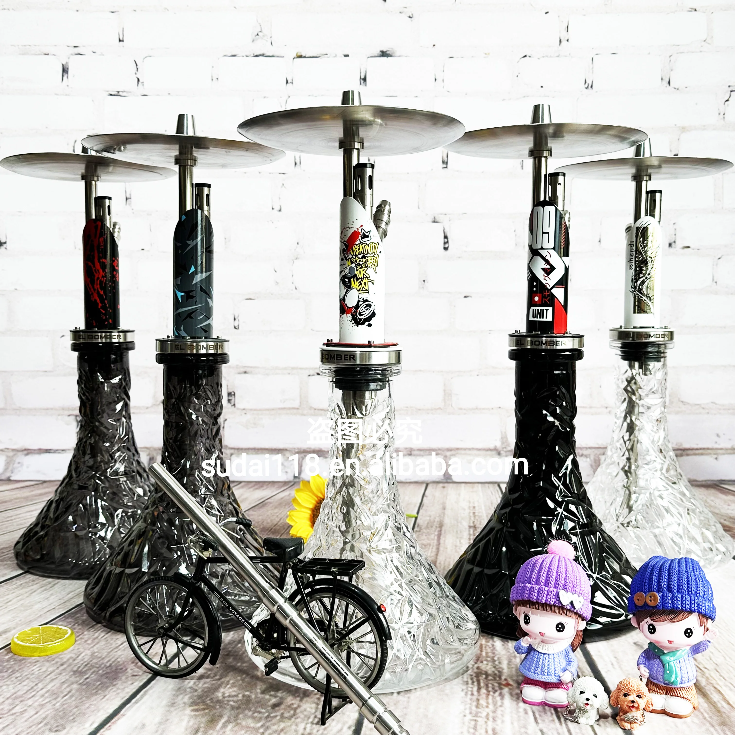 Factory Customized EL-Bomber Kung Fu Panda Luxury Stainless Steel Hookah Russian Style Lighters & for Smoking Accessories Gift