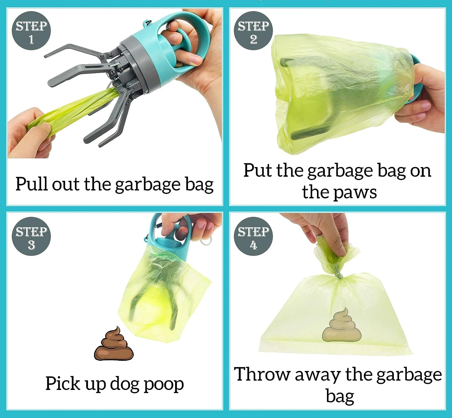 Portable dog poop scooper dog pet pooper scooper claw sanitary dog