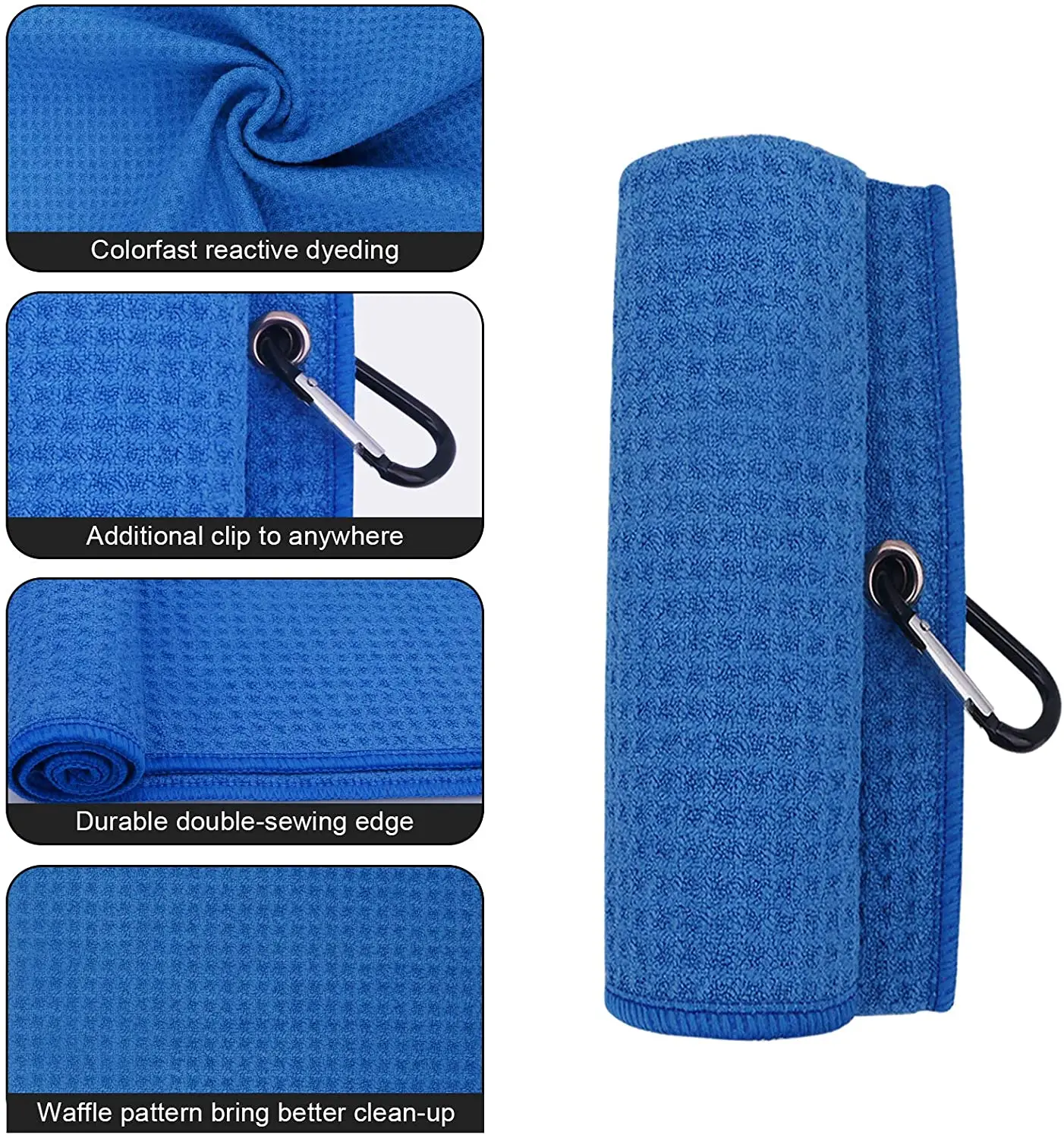 Microfiber Waffle Custom Printed Sports Golf Towel With Carabiner Buy