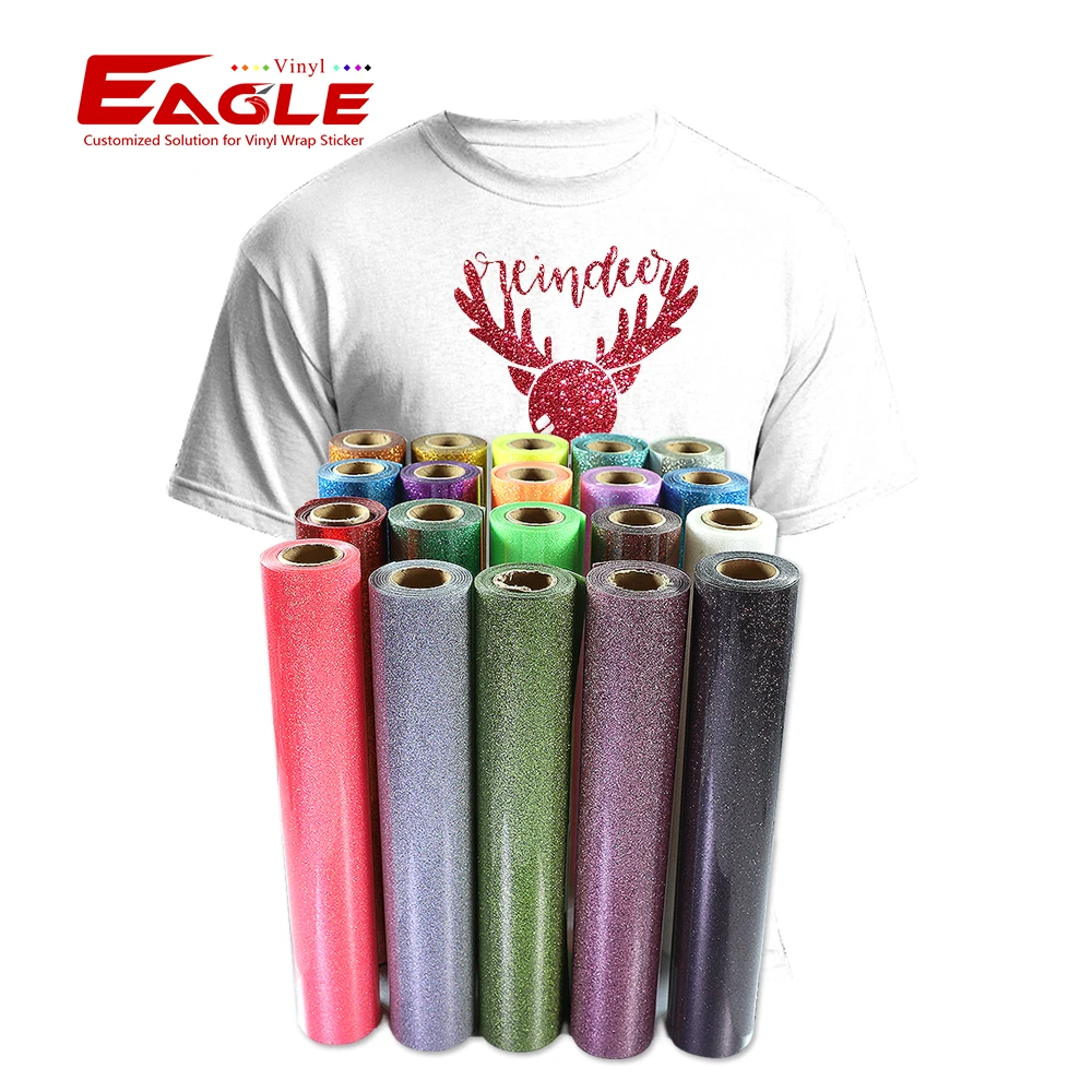 Silver Htv Heat Transfer Glitter Vinyl Rolls for Garments - China