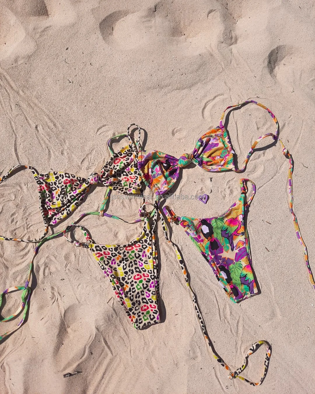 Jsn High Quality Bathing Suit Women Two Piece Print Swimwear Bikini Set