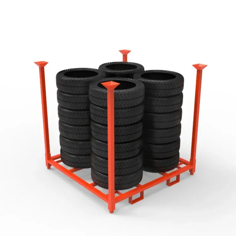 ZENDA Portable Removable Stackable Shelf Storage Metal Post Pallet Rack  for Tire Stacking Racking System