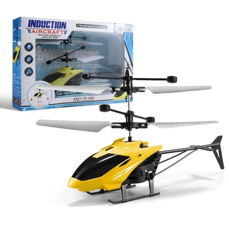 The new induction aircraft charging remote control aircraft gesture suspension induction helicopter children s smart toy