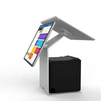 Magnetic Dual Screen POS Stand Metal Tablet PC Holder for Restaurant Checkout Counter