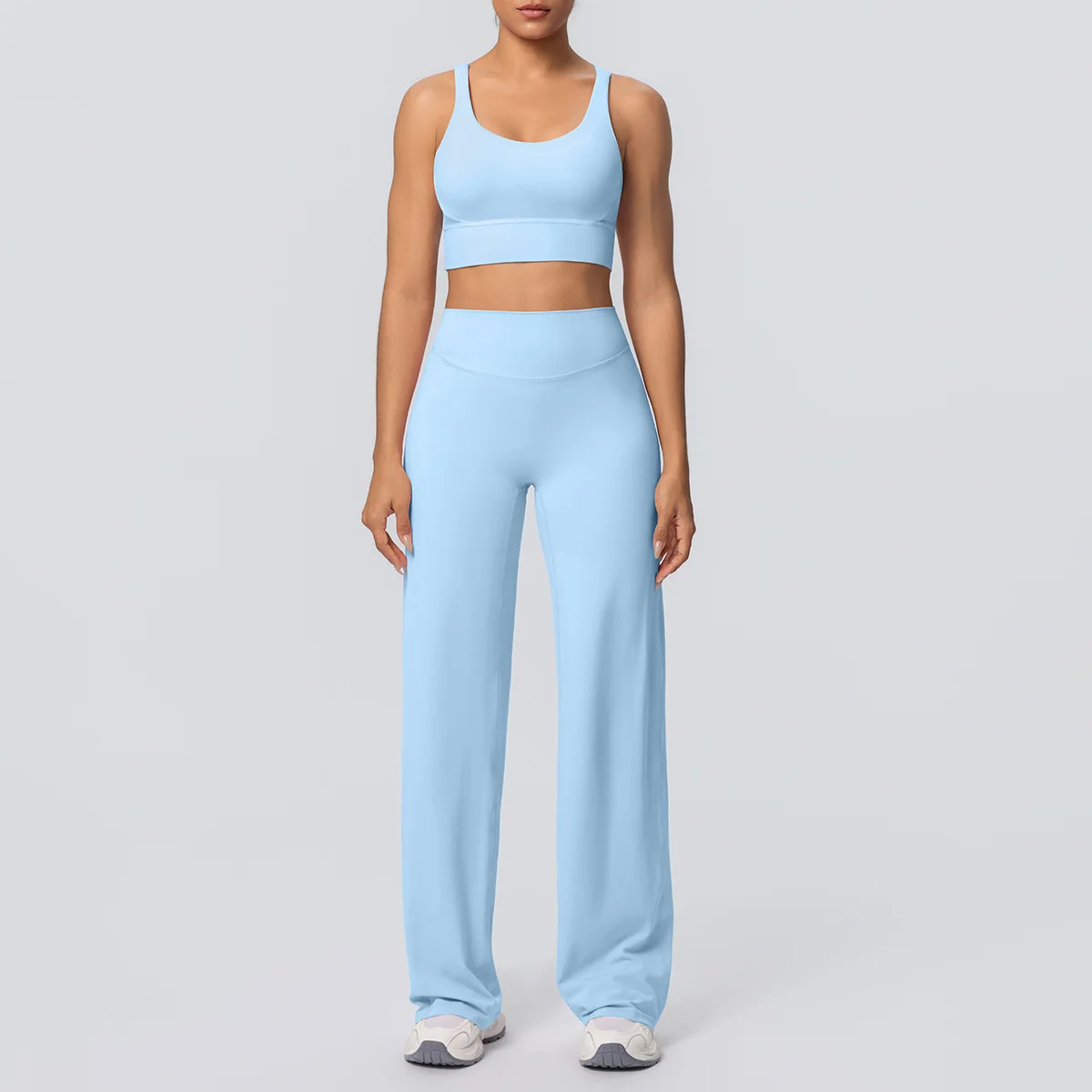MCDUII Cross Beauty Breathable for 2-Piece Set High Waist Slim-fit Yoga Wide-leg Pants R detail