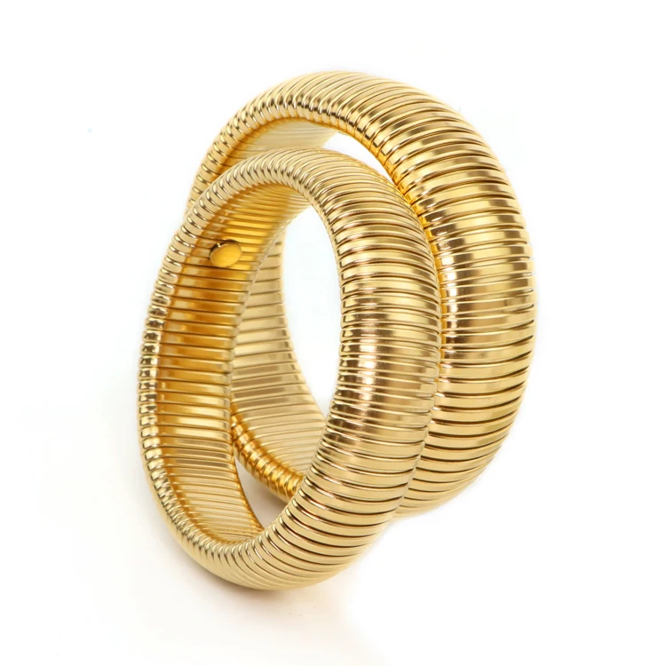 Wholesale Wide Big Stainless Steel Dubai Gold Bangle Designs