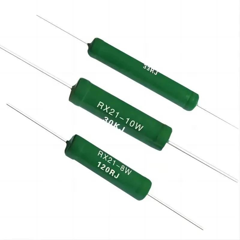 RX21 Green Paint High Precision  Fixed Power cement Wirewound Resistor 0.5W 1W 2W 3W 4W 5W 6W 8W 10W 12W
