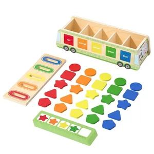 Hot Selling Kids Educational Montessori Toys Color Cognition Matching Game Wooden Shape Sorting Baby Toys