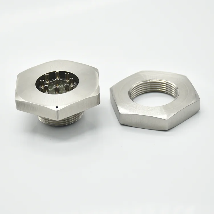 DIN Type 9-Pin Glass-Sealed Electronic Power Connector Male Circular Hermetic Connector with PC Housing