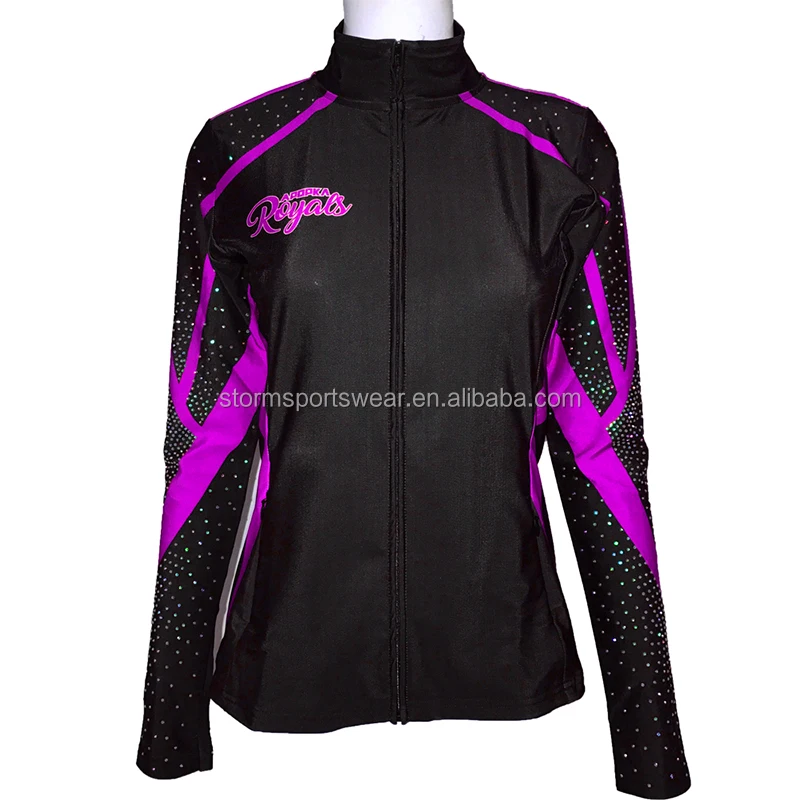 Design Cheerleading pink Jacket Women Sublimation Polyester Cheer Dance  Warm up Jackets Dance Team Jackets Unisex Track Jacke