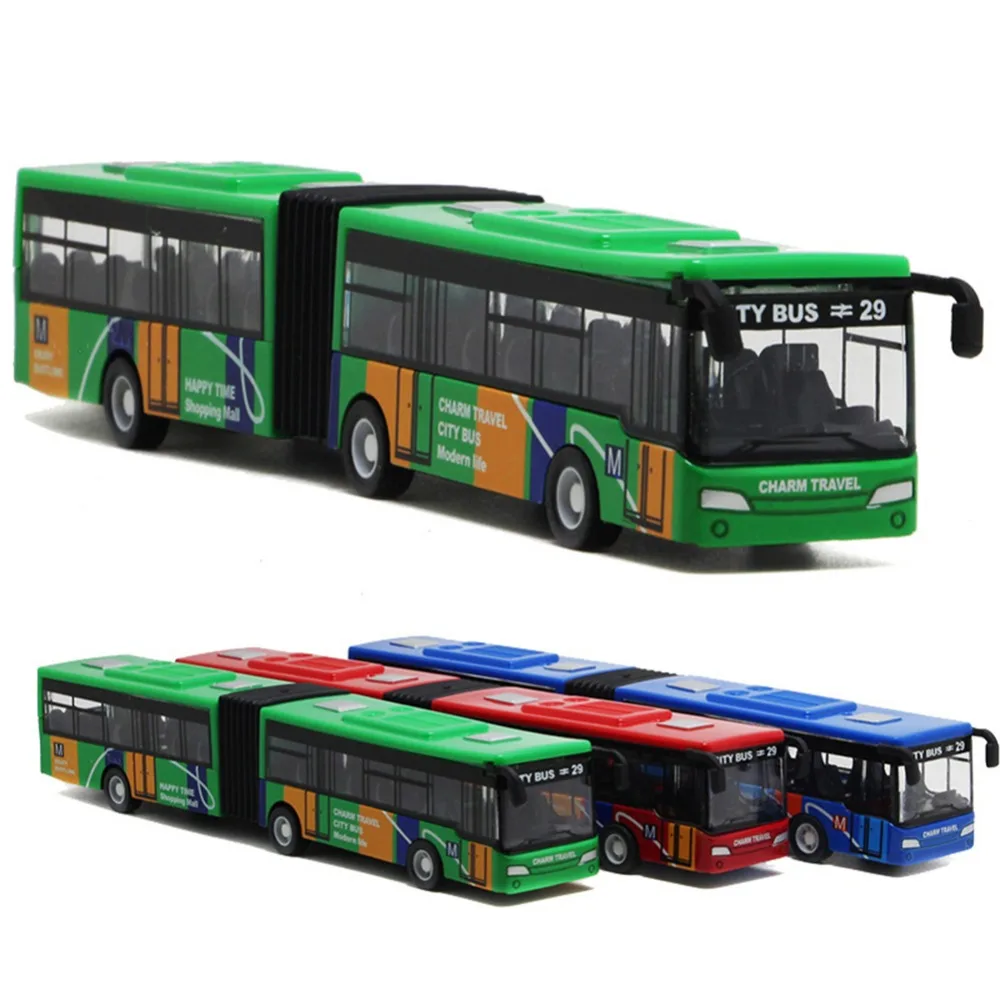 Collectible 1/64 Bus Model Alloy Pull Back Vehicle for Kids Boys Play 