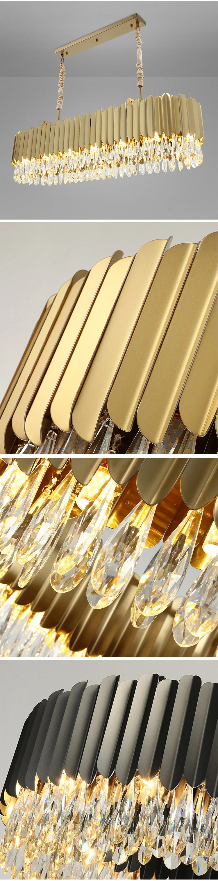 pmj8605 factory customization indoor decoration american fashion crystal led pendant light -3